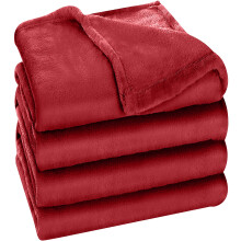 Utopia Bedding Fleece Blanket King Size Burgundy 300GSM Luxury Bed Blanket AntiStatic Fuzzy Soft Blanket Microfiber 90x102 Inc