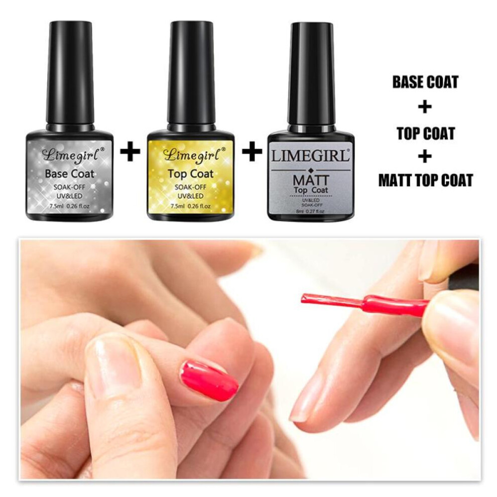 7.5ml Nail Gel Primer Nail Polish Topcoat 3 Pieces Primer and Topcoat Nail Polish Primer and Scrub Sealer Long Wear Soak Gel Nail Art
