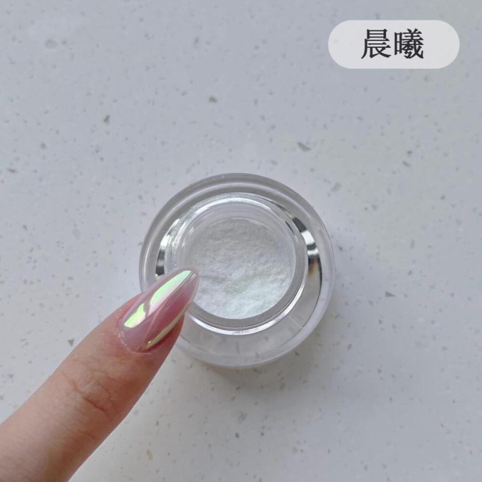 (light at dawn) Moonlight Mirror Nails Powder Metallic Silver Effect Pigments Laser Dust Glitter Aurora Shiny Nail Tip Manicure Decoration