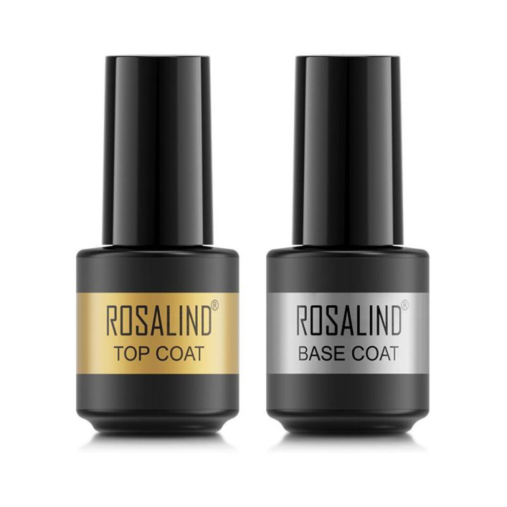 ROSALIND 2pcs Functional Gel Nail Polish UV Gel Base Top Coat For Nails Art Nail Care