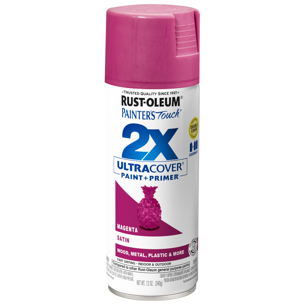 RustOleum 334087 Painters Touch 2X Ultra Cover Spray Paint  12 oz  Satin Magenta