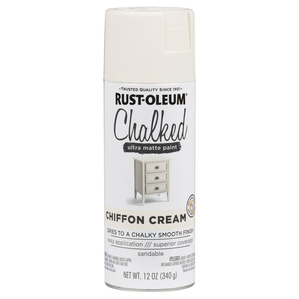 RustOleum 302596 Chalked Ultra Matte Spray Paint  12 Oz  Chiffon Cream