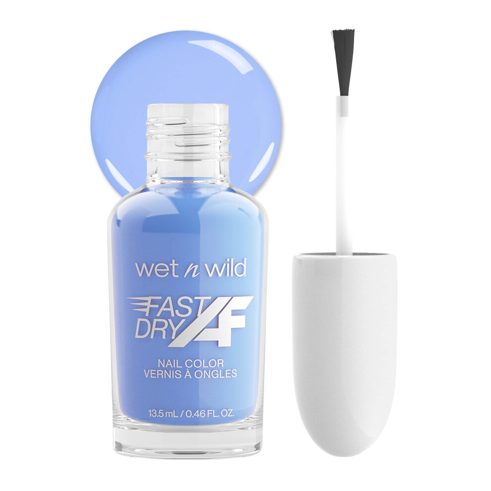 Wet n Wild Fast Dry AF Nail Polish Color  Baby Blue Sinderella  Quick Drying  40 Seconds  Long Lasting  5 Days  Shine