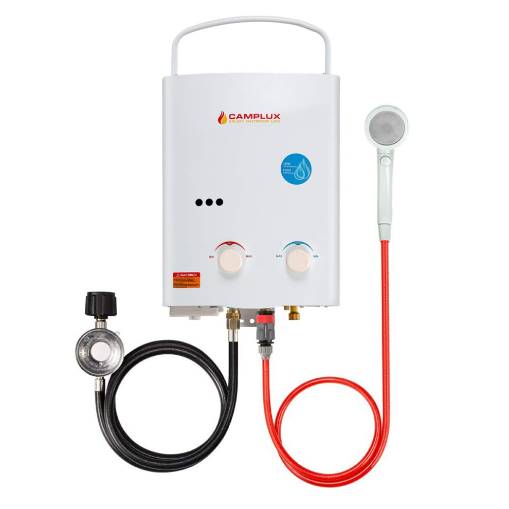 Camplux Tankless Water Heater 132 Gpm Portable Propane Outdoor Camping Water Heater 5L Ay132 White 630792536243