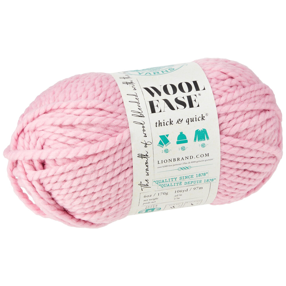 Lion Brand Yarn WoolEase Thick  Quick Yarn  Soft and Bulky Yarn for Knitting  Crocheting  and Crafting  1 Skein  Blossom