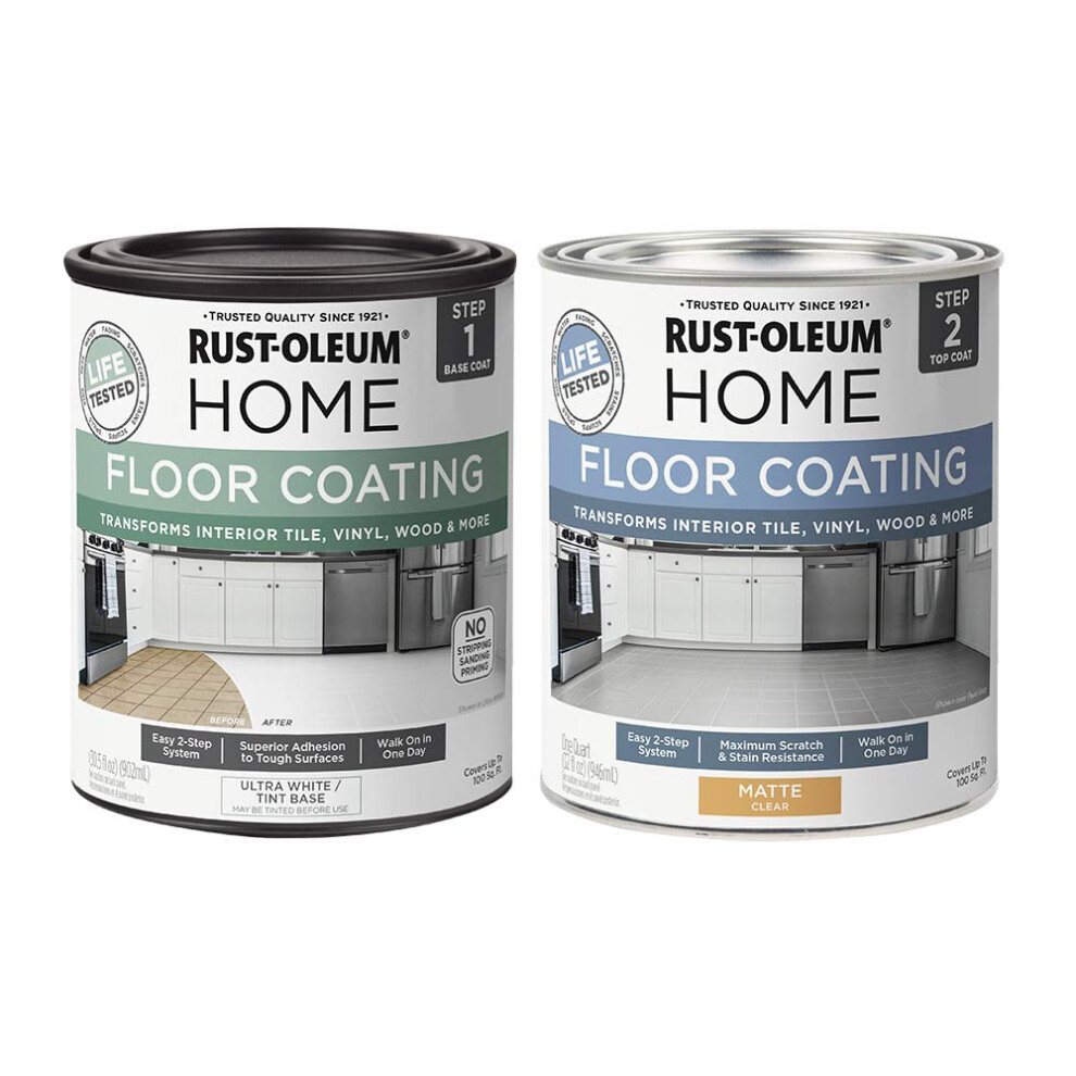 RustOleum 367598 Home Interior Floor Coating Kit  SemiGloss Ultra White