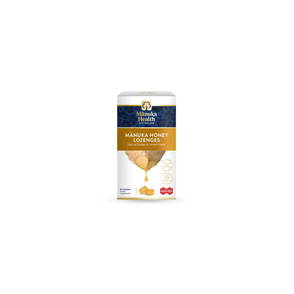 Manuka Health Manuka Honey Lozenges 58 Lemon And Ginger Flavored Lozenges Natural Throat Lozenges Infused With Raw Manuka Ho