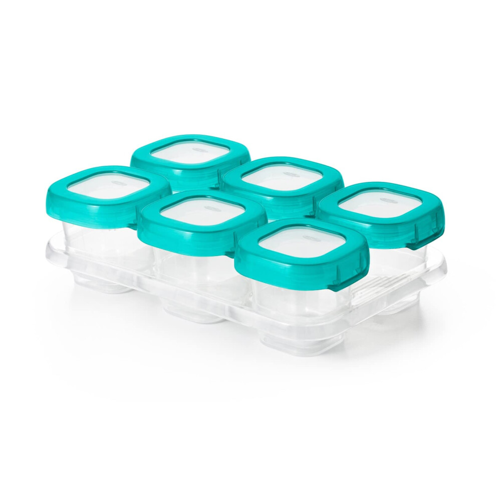 OXO Tot Baby Blocks Freezer Storage Containers 2 Oz  Teal