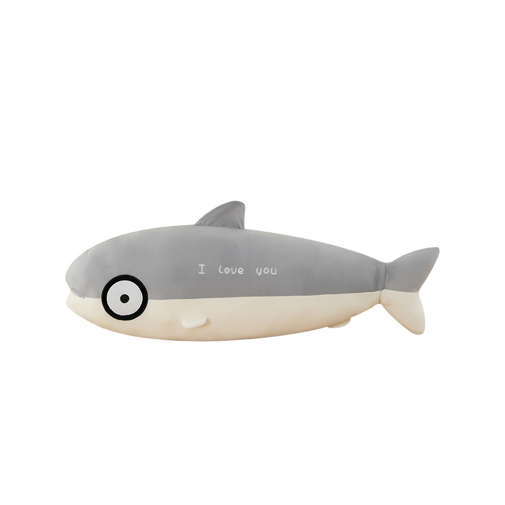 (35Cm/13.78In) Chum Plush Toy Throw Pillow Cartoon Stuffed Doll Decoration Kids Gift Salmon
