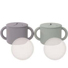 WeeSprout Snackcontainers, Voedselveilige Siliconen Bekers, Spill-Proof Deksel voor Peuters en Baby's