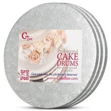Cakebon Plateaux à Gâteau - Drums Solides de 1,27 cm - 35,5 cm Professionnels Argent 3-Pack