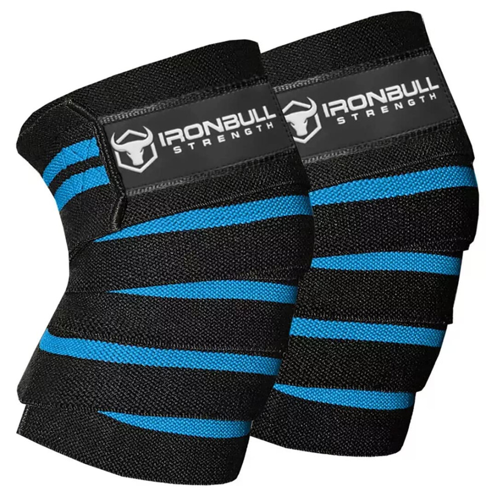 Iron Bull Strength Knee Wraps (1 Pair) - 80" Elastic Knee And Elbow Support & Compression - For Weightlifting, Powerlifting, Fitness, Wods & Gym Worko
