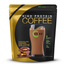 Chike Nutrition, Café Glacé à Haute Teneur en Protéines, Caramel Chocolaté, 15,3 oz (434 g)