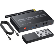 PROZOR DAC Converter with Bluetooth 50 Remote Digital to Analog Audio Converter 192 Khz Digital Optical Toslink SPDIF Coaxial t