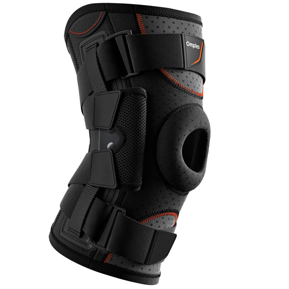 Omples Hinged Knee Brace For Knee Pain, Meniscus Tear Knee Support With Side Stabilizers For Men And Women, Patella Knee Brace For Arthritis Pain Runn