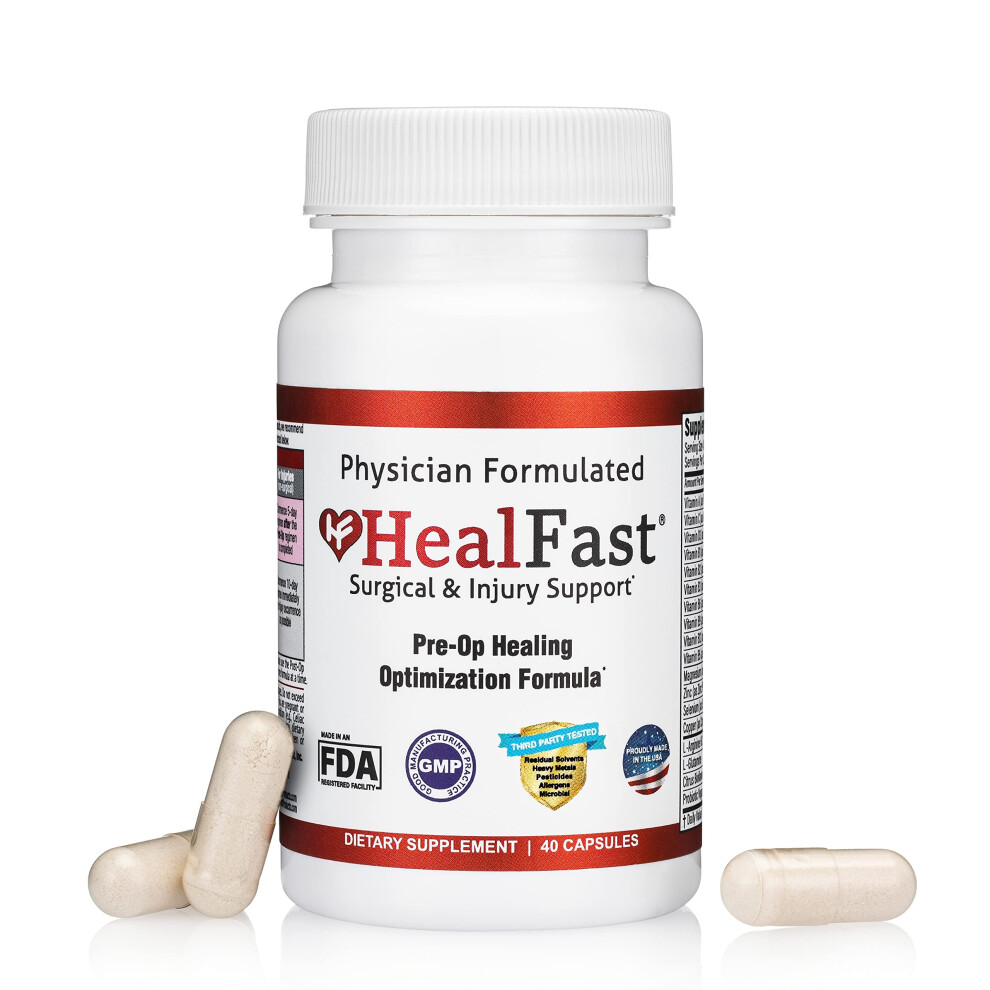 Healfast Surgery Injury Recovery Supplement Preop Quercetin Probiotics Supplement For Wound Liposuction Tummy Tuck And