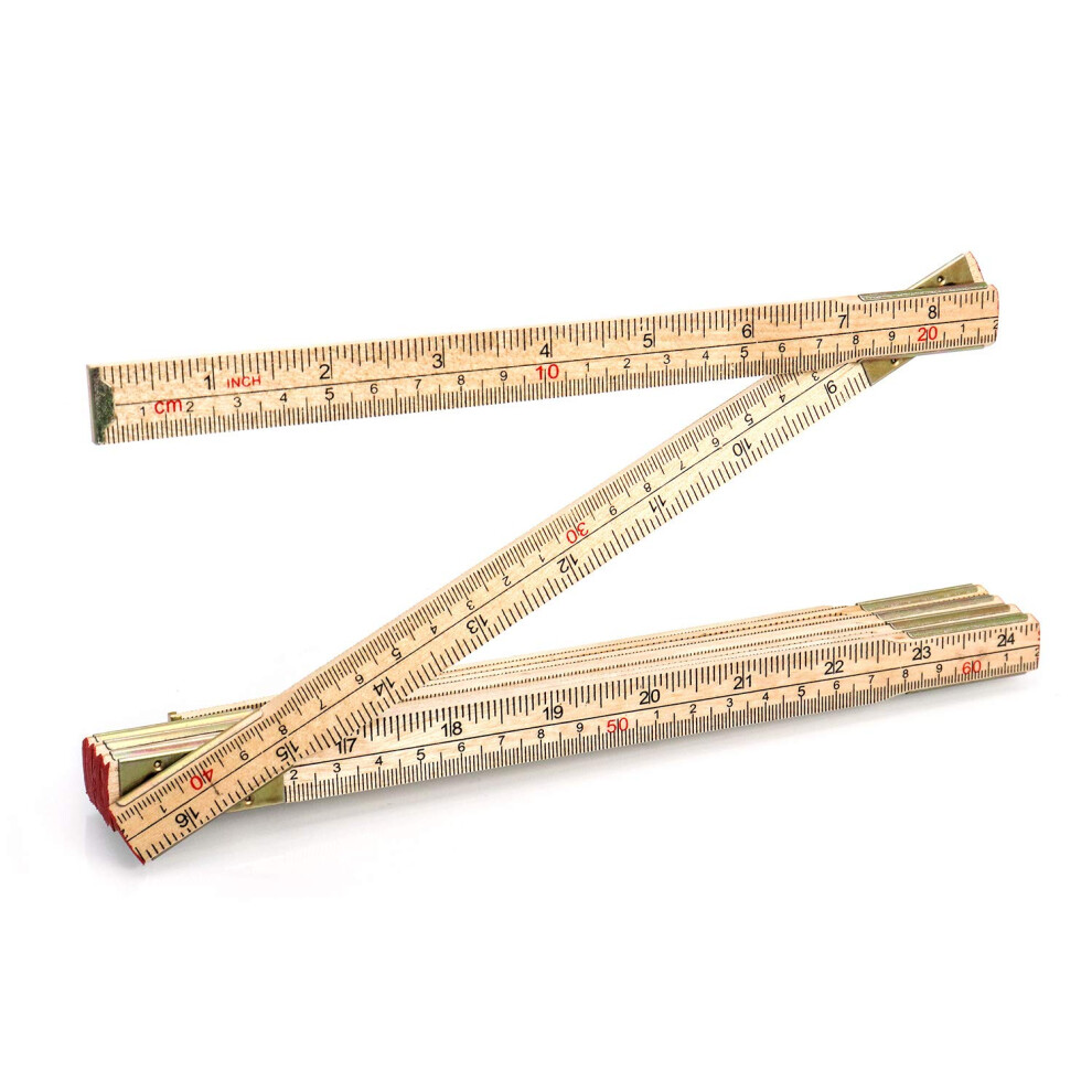 Qwork Folding Wood Rule 6 Ft 6 Inch Foldable Ruler With Us And Metric Measurements For Carpenters 792332963923
