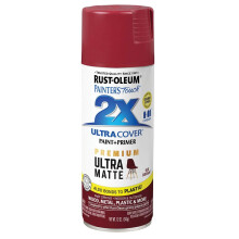 Rust-Oleum 331190 Painter's Touch 2X Ultra Cover Spray Paint, 12 oz, Ultra Matte Red Currant
