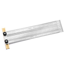 POWERTEC 80025 Règle T de Marquage Précision 30,5 cm, Règle en Acier Inoxydable pour Menuiserie
