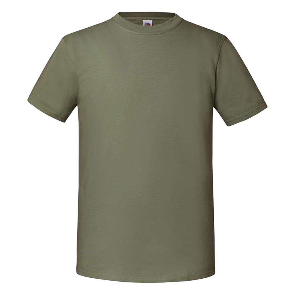 (L UK, Classic Olive) Fruit Of The Loom Mens Ringspun Premium Tshirt