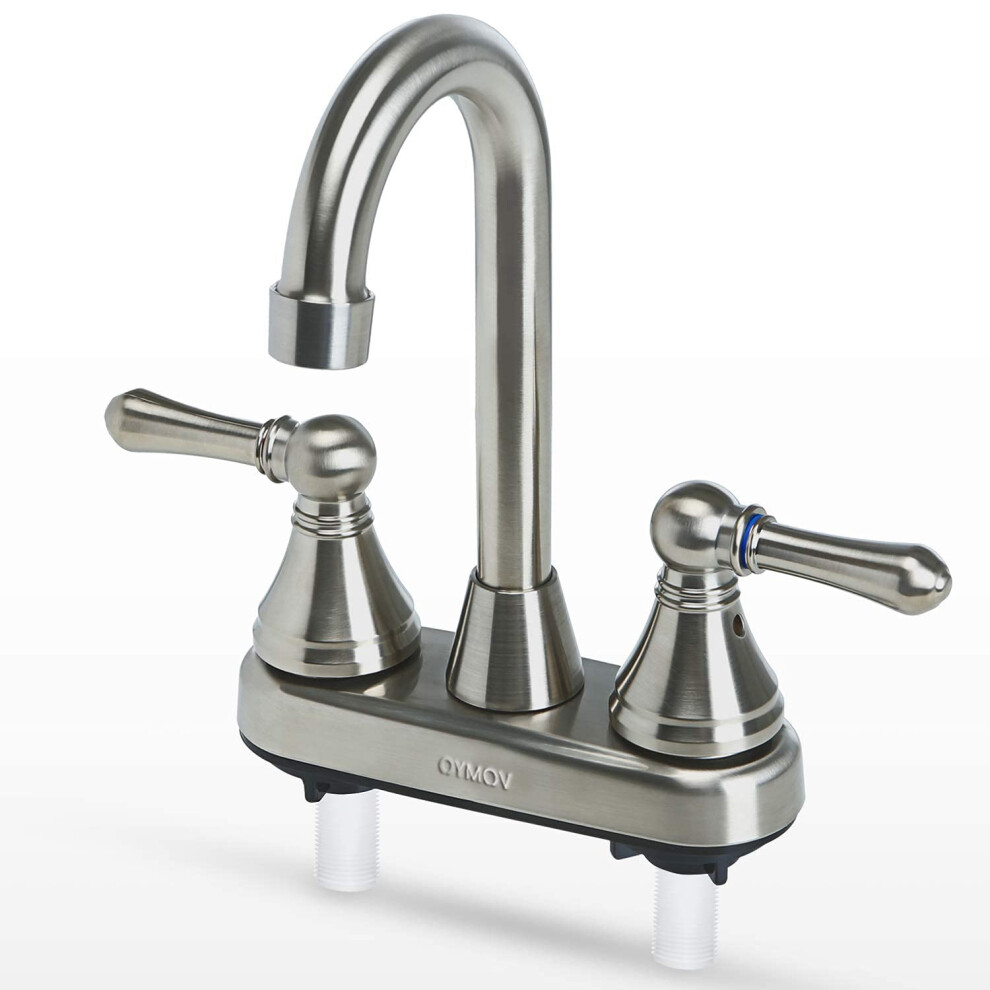 Oymov Rv Faucet Brushed Nickel Nonmetallic Bathroom Sink Faucets For Rvs Fifth Wheels Motor Homes Travel Trailers Campers 743815092265