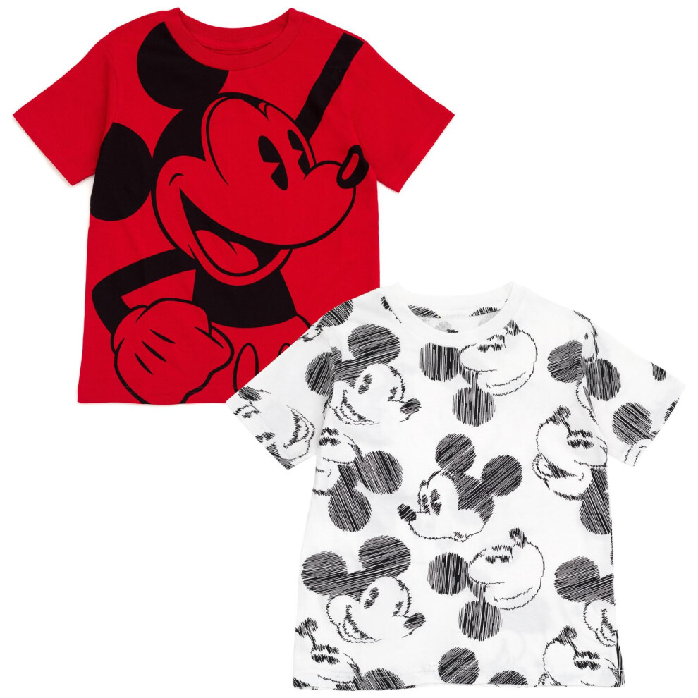 Disney Mickey Mouse Big Boys 2 Pack TShirts BrownWhite 1012