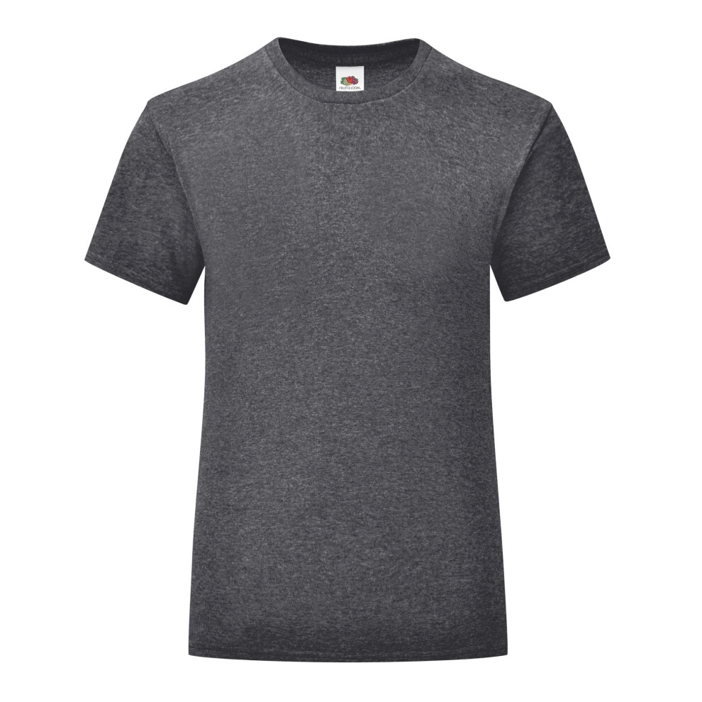 (3-4 Years, Light Graphite) Fruit of the Loom Girls Iconic T-Shirt