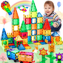 cossy 120Pcs Magnet Tiles Magnetic 3D Building Blocks Set Educational Construction Toys for 3 Year Kids with Stronger Magnets