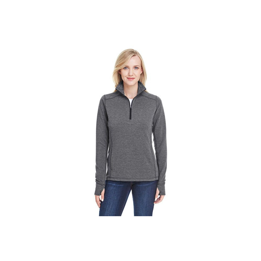 Ladies Omega Stretch QuarterZip  cHARcOAL TRBLND  SD0102H769K2