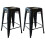 AmeriHome BS24BLK Loft Μαύρο Μεταλλικό Σκαμπό Μπαρ 24 Ίντσες - 2 Τεμάχια 1