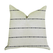 Plutus Interweave Vanilla Bean Luxury Throw Pillow in Black and White Double sided 20 x 30 Queen