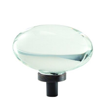 Glacio 1-3/4 in (44 mm) Length Clear/Oil-Rubbed Bronze Cabinet Knob