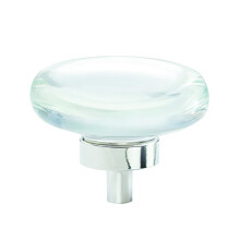Glacio 1-3/4 in (44 mm) Diameter Clear/Polished Nickel Cabinet Knob