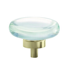 Glacio 1-3/4 in (44 mm) Diameter Clear/Golden Champagne Cabinet Knob