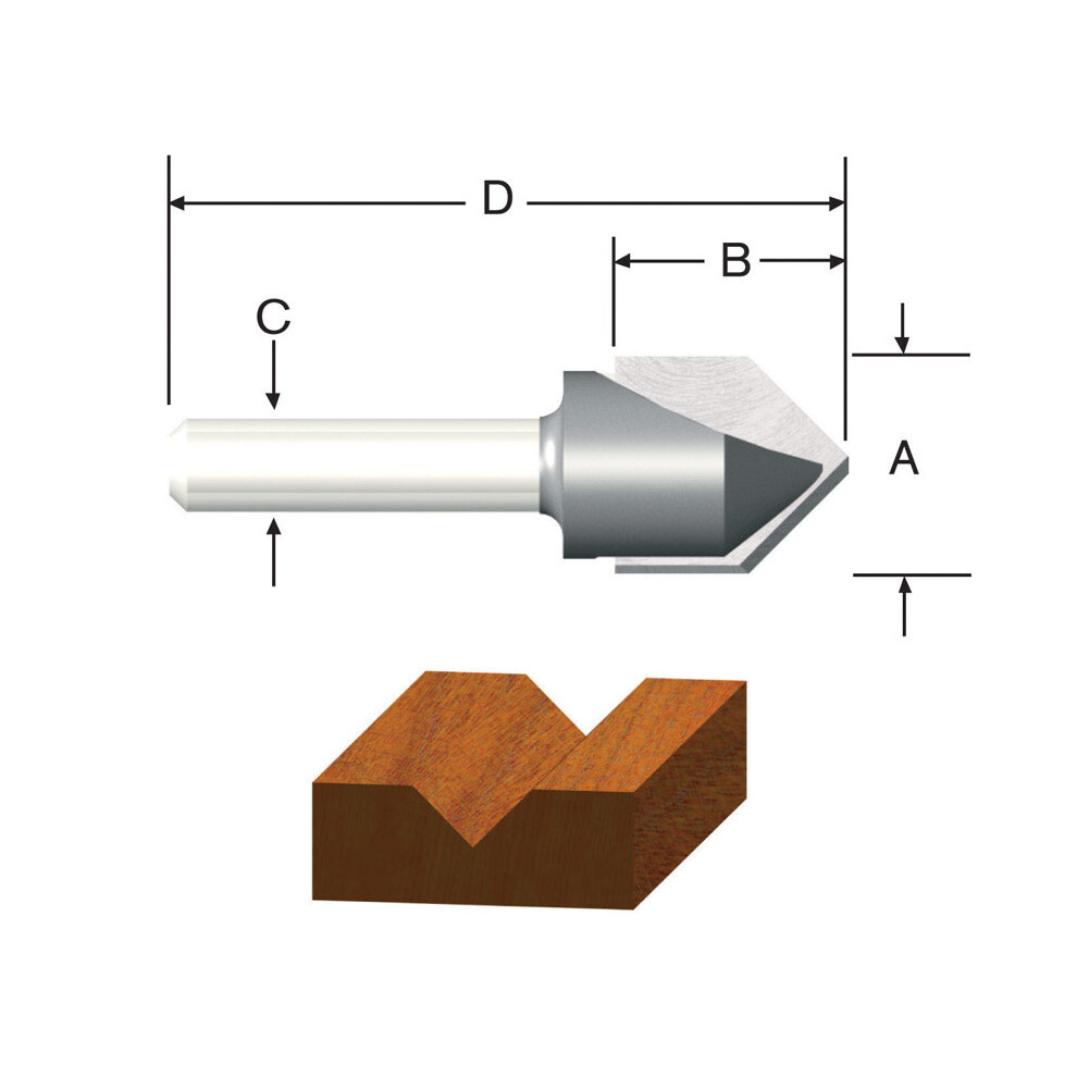 ROUTER BIT 12 VGROOVE Pack of 1