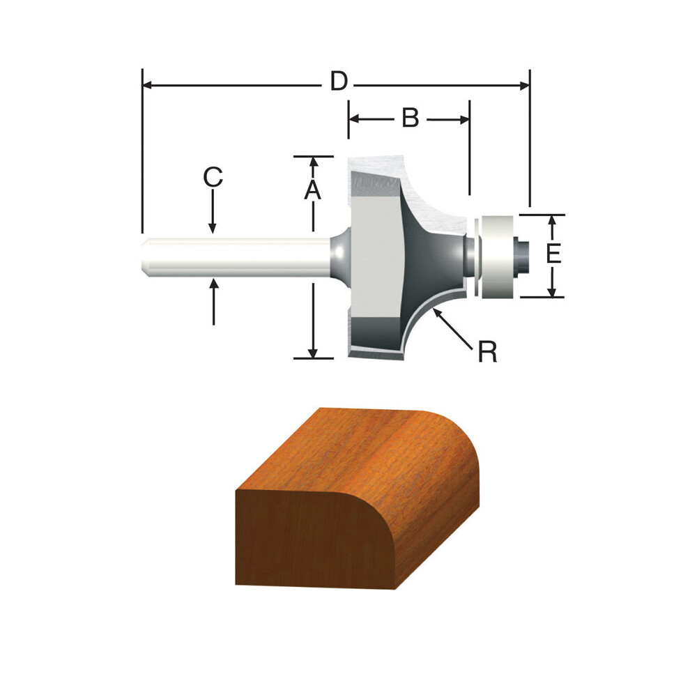 ROUTER BIT 58 RNDOVER Pack Of 1