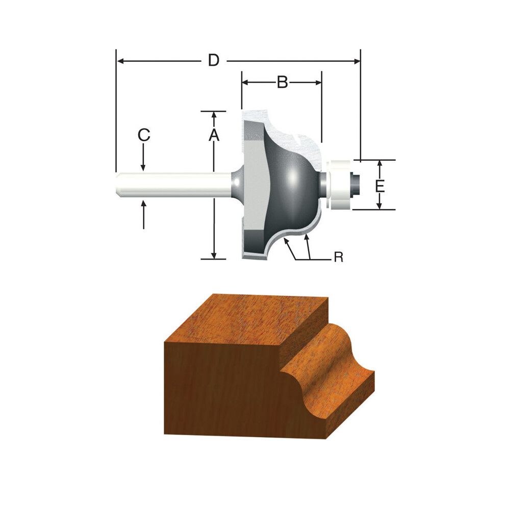 ROUTER BIT 14R OGEE Pack of 1