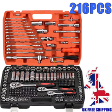 216Pc Ratchet Spanner Socket Set 1/2" 1/4" 3/8" Car Repair Tool Kit