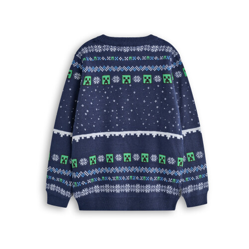 Minecraft (7-8 Years) Minecraft Christmas Jumper (Boys Blue) 1
