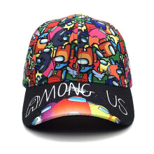 (B) Among Us Baseball Caps Cartoon Hippie Adjustable Sun Hats Snapback