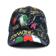 (A) Among Us Baseball Caps Cartoon Hippie Adjustable Sun Hats Snapback