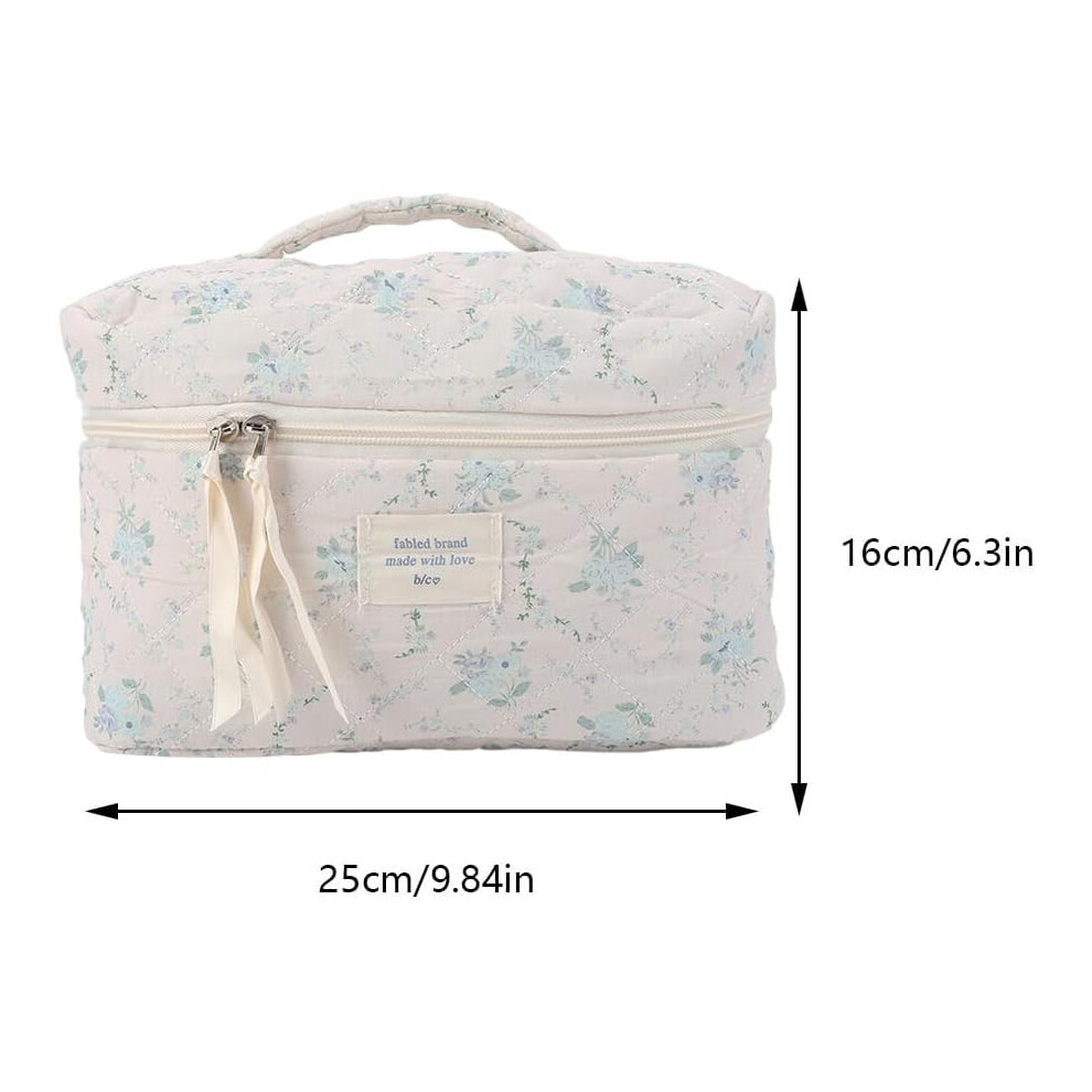 style-d90--quilted-cosmetic-bag-large-make-up-bag-set-aesthetic-floral-toiletry-bag-cotton-travel-skincare-bag-for-women-ladies-girls--style-b1