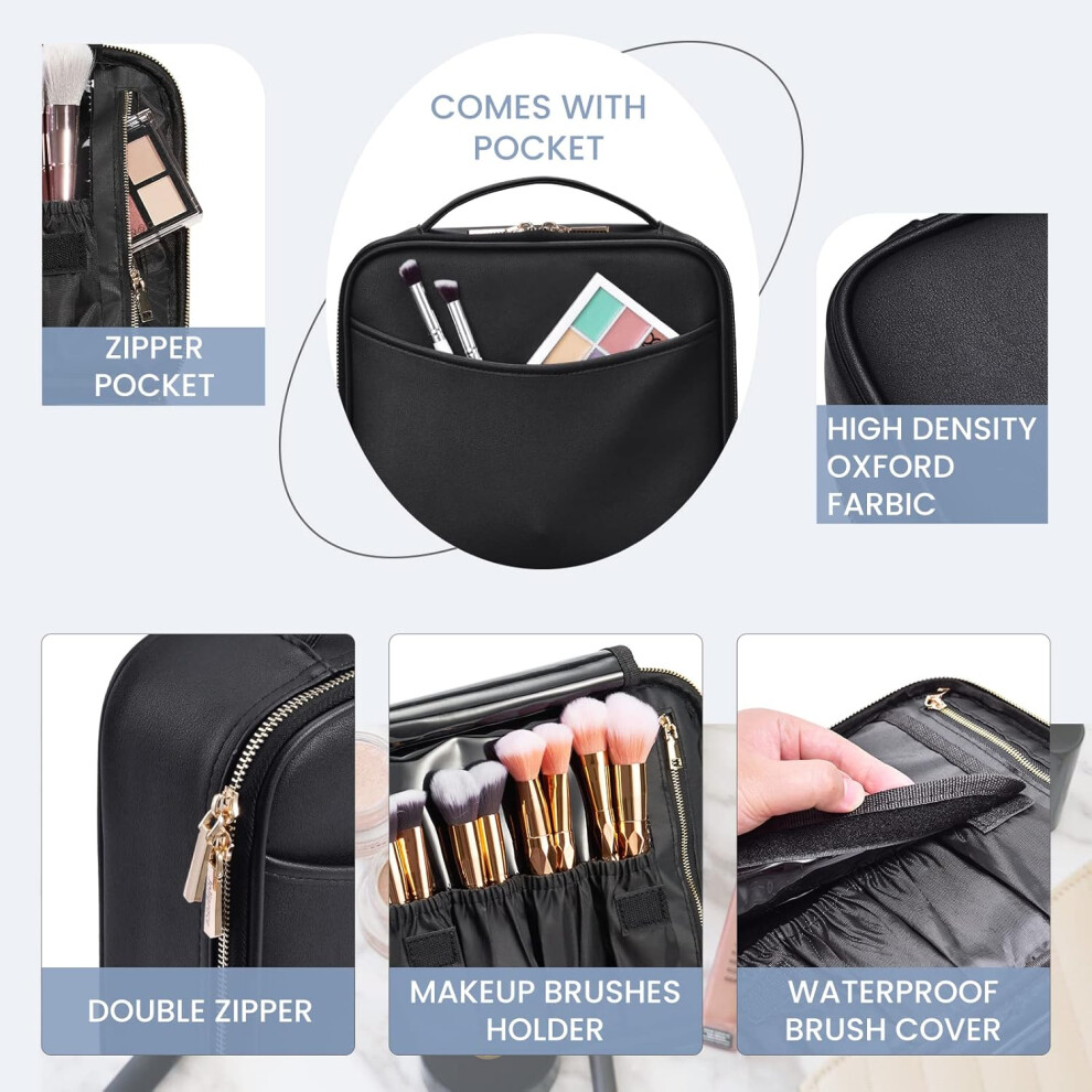 pu-black--makeup-bag-cosmetic-case-vanity-travel-beauty-box-make-up-train-case-hairdressing-tools-organiser-with-adjustable-compartment-oxford-fabric--black