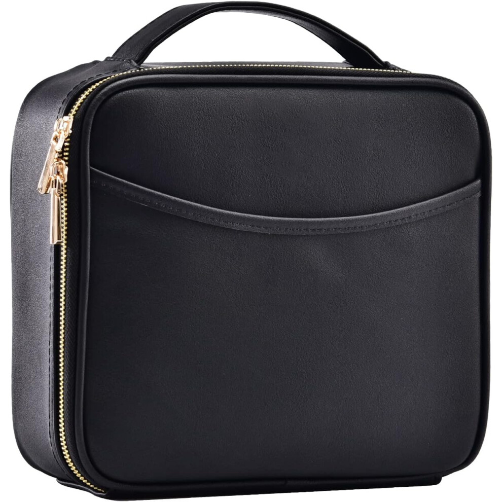 pu-black--makeup-bag-cosmetic-case-vanity-travel-beauty-box-make-up-train-case-hairdressing-tools-organiser-with-adjustable-compartment-oxford-fabric--black