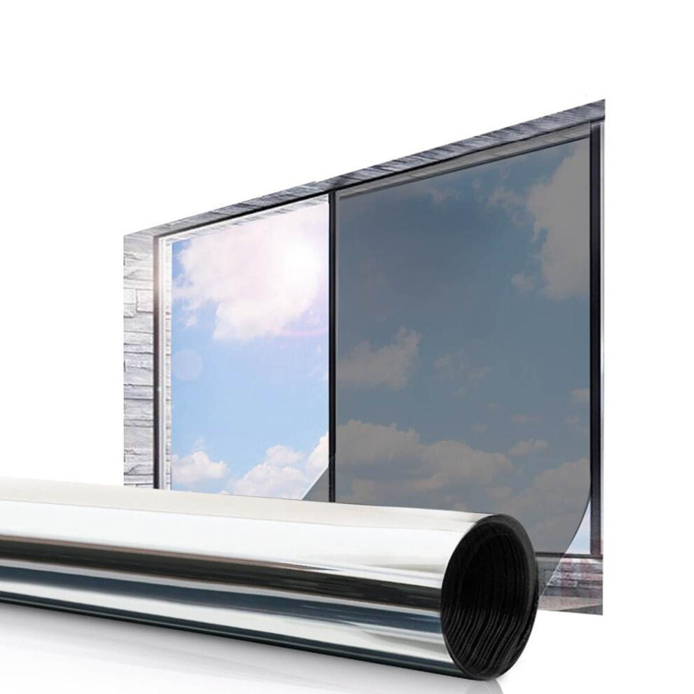 Mirror Reflective Sun Blocker UV Blocking Window Tint Film Non-Adhesive Window Film Privacy One Way,76x100cm