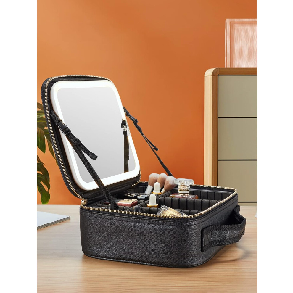 s--makeup-bag-with-led-mirror--cosmetic-organizer-with-compartments--small-size--black