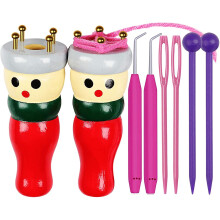 Knitting Dolly Set, French Knitter 2 Pack, Wooden Spool Knitting Doll For Making Bracelets, Necklaces, Decorations, Craft Starter Kit