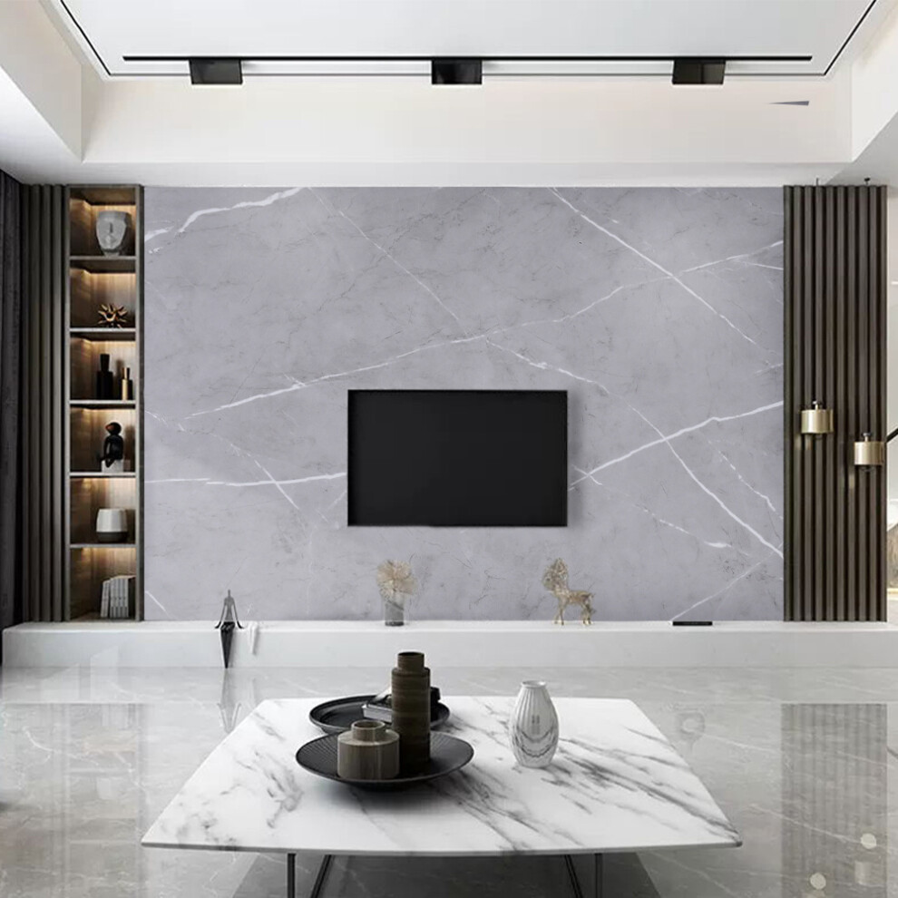 Marble Textured Self Adhesive PVC Wallpaper Roll Background Wall 3M, Marble Grey