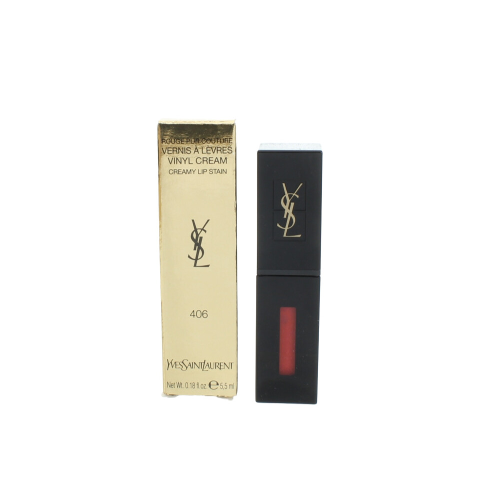 YSL Vinyl Cream Lip Stain 406 Orange Electro