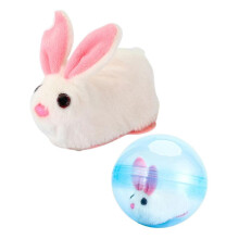 (Blue Ball, rabbit) Hamster Running Ball Toy Funny Toddlers Crawling Roll Ball Rolling Cat Teasing Toy